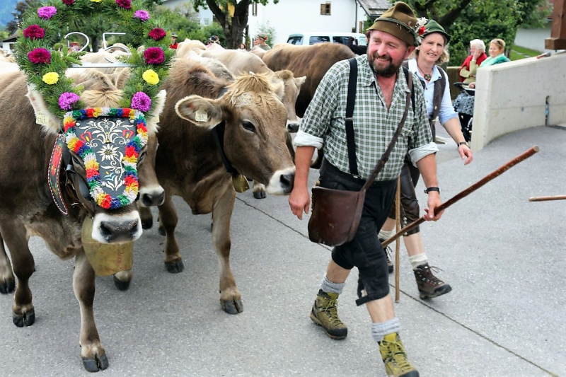 Almabtrieb Hochfeldernalm – Hirtenfamilie nimmt Abschied