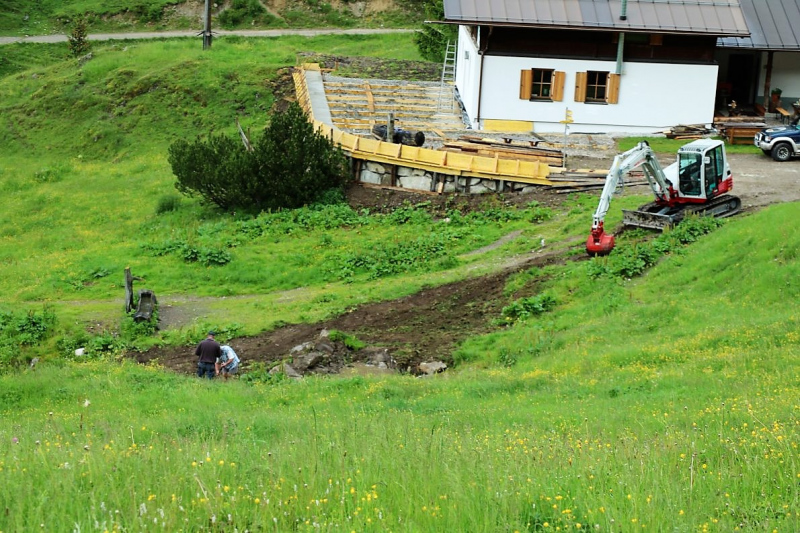 Sanierung Marienbergalpe – zum Almsommer solls fertig sein