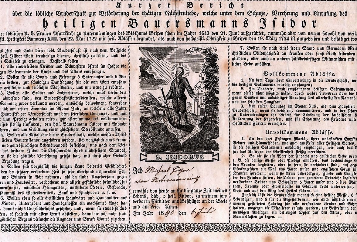 Dorfbuch Mieming, Isidorbruderschaft. (Foto: Knut Kuckel)
